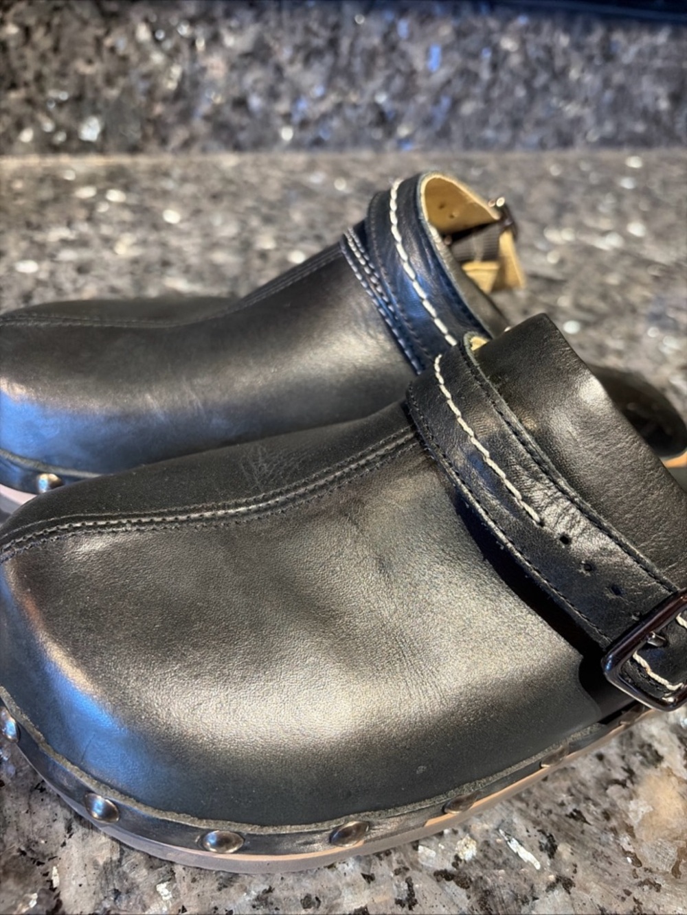 Kalso Earth Clogs Women SZ 7 BLK Shanti Leather Comfort Granola Boho Mule Shoes - Picture 7 of 11